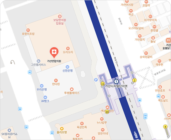 가산연합의원 지도